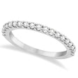 Diamond Semi Eternity Wedding Band Pave Set 18K White Gold (0.38ct)