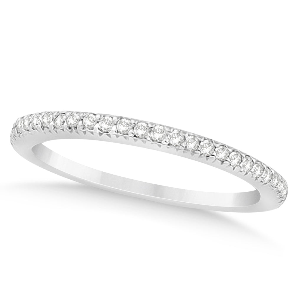 Diamond Accented Wedding Band 14k White Gold (0.21ct)