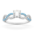 Infinity Diamond & Blue Topaz Gemstone Engagement Ring Platinum (0.21ct)