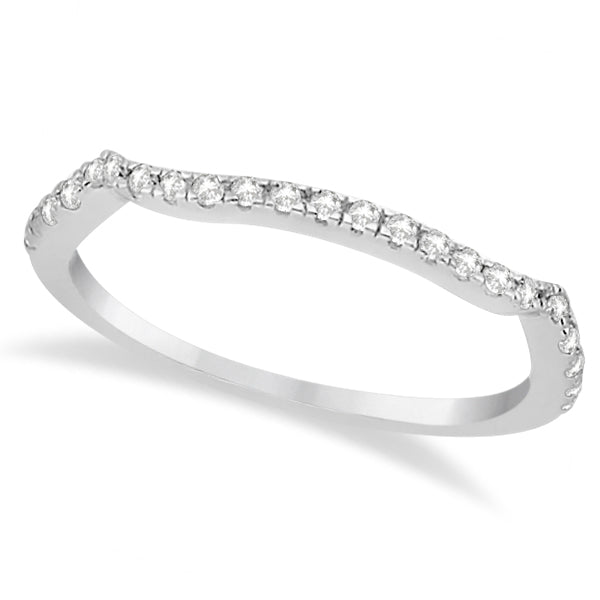 Contoured Semi-Eternity Diamond Band Setting 14K White Gold (0.20ct)