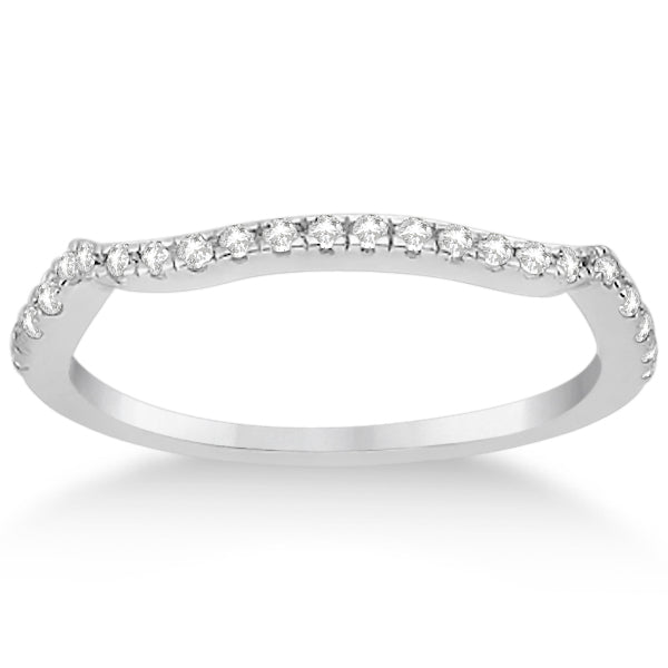 Contoured Semi-Eternity Diamond Band Setting 14K White Gold (0.20ct)