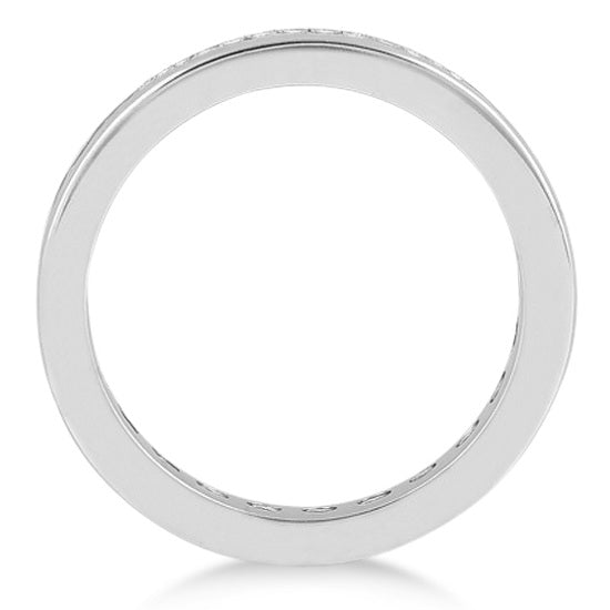 Channel Set Diamond Eternity Ring Band 14k White Gold (1.50 ct)
