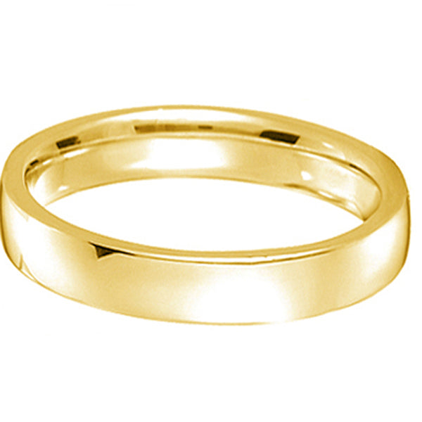 18k Yellow Gold Wedding Ring Low Dome Comfort Fit (4 mm)