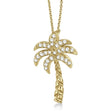 Palm Tree Lab Diamond Pendant Necklace 14k Yellow Gold (0.25ct)