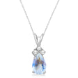 Pear Moonstone & Diamond Solitaire Pendant 14k White Gold (0.75ct)