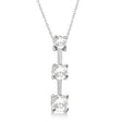 Three-Stone Graduated Diamond Pendant Necklace 14k White Gold (1.00ct)