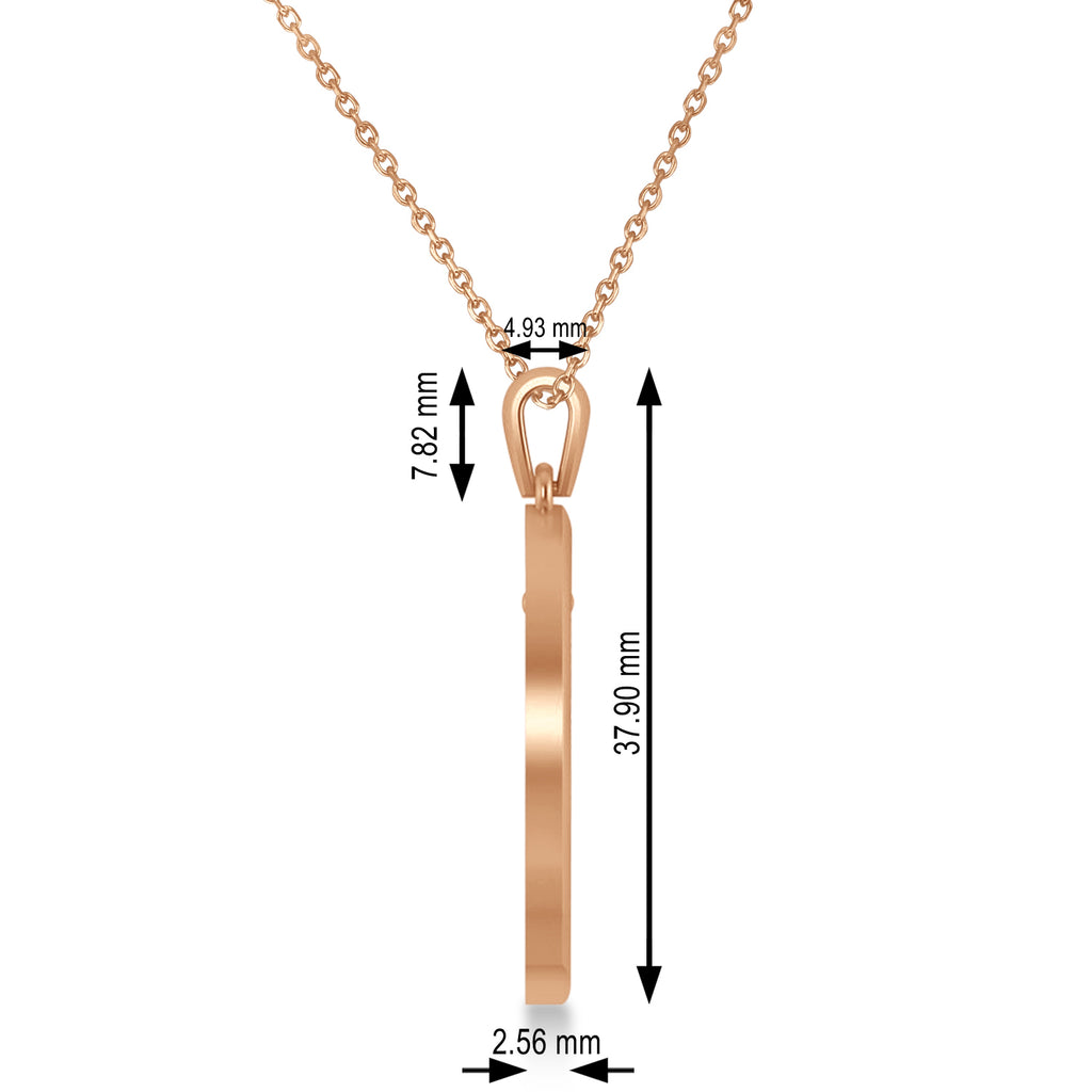 Christian Fish Cross Pendant Necklace 14k Rose Gold