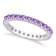 Amethyst Eternity Stackable Ring Band 14K White Gold (0.75ct) Size 6.5