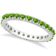 Peridot Eternity Stackable Ring Band 14K White Gold (0.75ct) Size 4.5