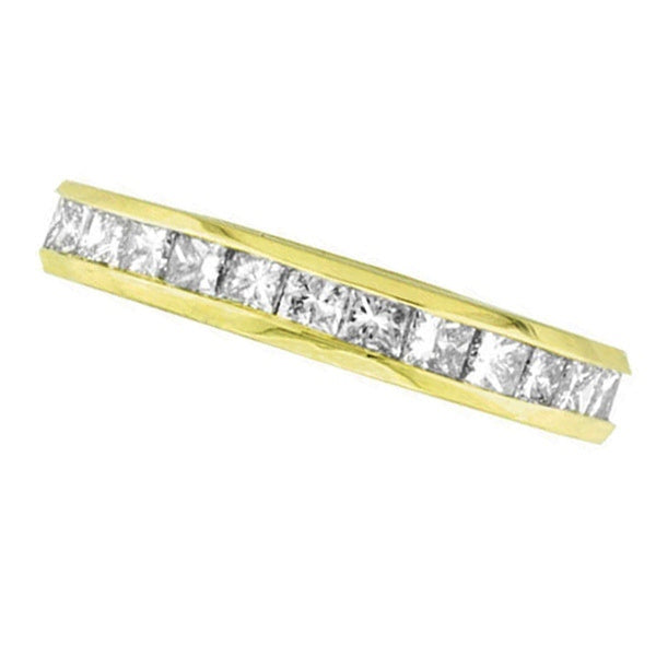 Channel-Set Princess Cut Diamond Eternity Ring 14k Yellow Gold (1.56ct) Size 3.5