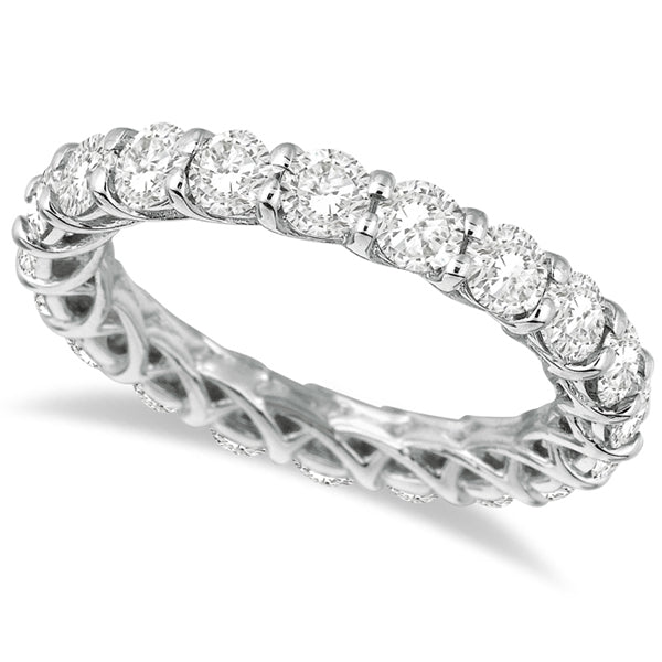 Luxury Diamond Eternity Anniversary Ring Band 14k White Gold (3.50ct) SIZE 7.5