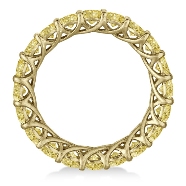 Fancy Yellow Canary Diamond Eternity Ring Band 14k Yellow Gold (3.50ct) size 5