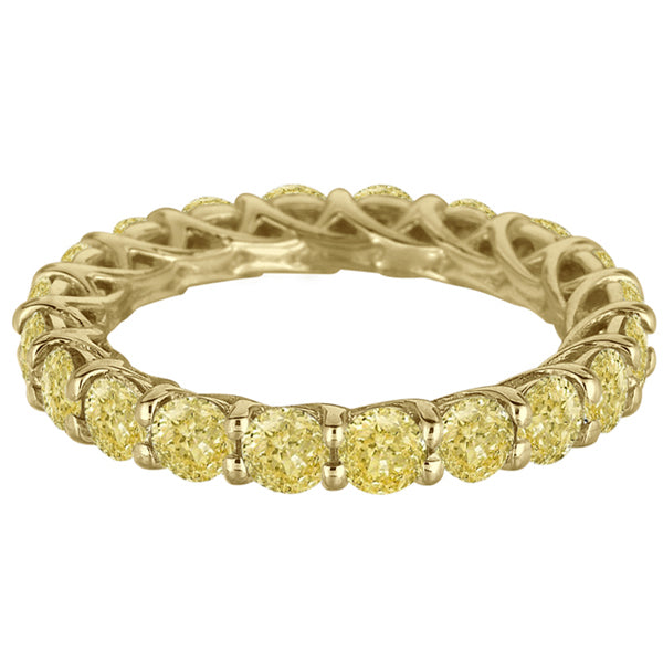 Fancy Yellow Canary Diamond Eternity Ring Band 14k Yellow Gold (3.50ct) size 5