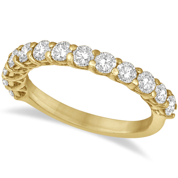 Half Eternity Round Cut Diamond Ring Band 14k Yellow Gold (1.35ct)
