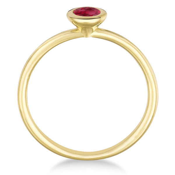 Ruby Bezel-Set Solitaire Ring in 14k Yellow Gold (0.65ct)