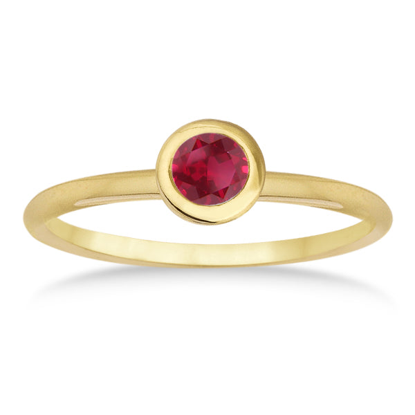 Ruby Bezel-Set Solitaire Ring in 14k Yellow Gold (0.65ct)