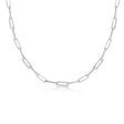 Diamond Paperclip Chain Necklace 14k White Gold (0.96ct)