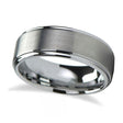 Raised Center Brushed Finish Tungsten Wedding Band (7mm) Size 12