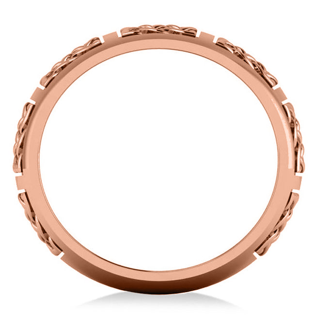 Celtic Wedding Ring Band 14k Rose Gold