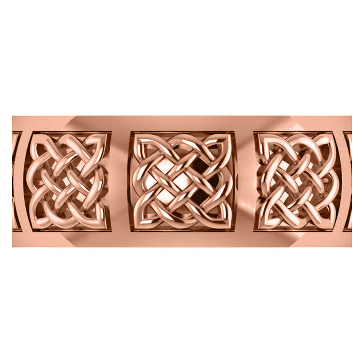 Celtic Wedding Ring Band 14k Rose Gold