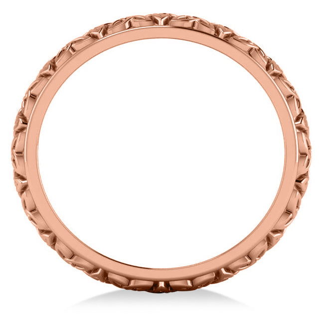 Celtic Knot Infinity Wedding Band Ring 14K Rose Gold Size 4.5