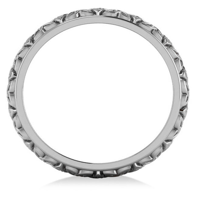 Celtic Knot Infinity Wedding Band Ring 18k White Gold