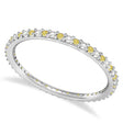 Yellow & White Diamond Eternity Wedding Band 14k White Gold (0.25ct) size 7.25
