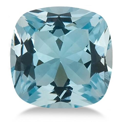 Cushion shape Natural AAA Aquamarine Gemstone 5.5mm (0.90 ct)