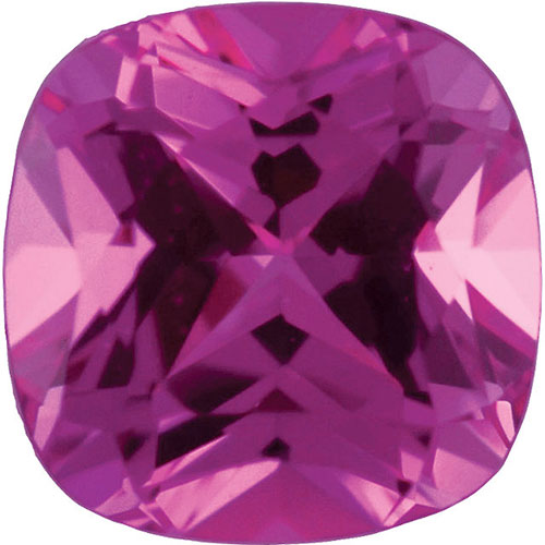 Cushion shape Lab Created AAA Pink Sapphire Gemstone 10mm (4.60 ct)