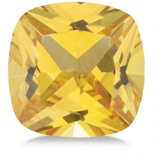 Cushion shape Natural AAA Yellow Sapphire Gemstone 11.5mm (6.10 ct)