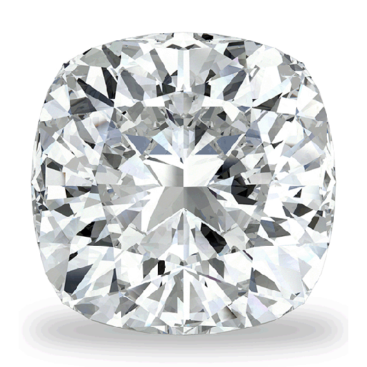 2.50 carat Cushion Royal Premium Moissanite F-G color