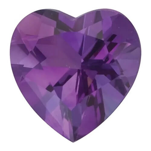 Heart shape Natural AAA Amethyst Gemstone 6mm (1.10 ct)
