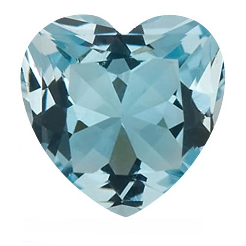 Heart shape Natural AAA Aquamarine Gemstone 4.5mm (0.50 ct)