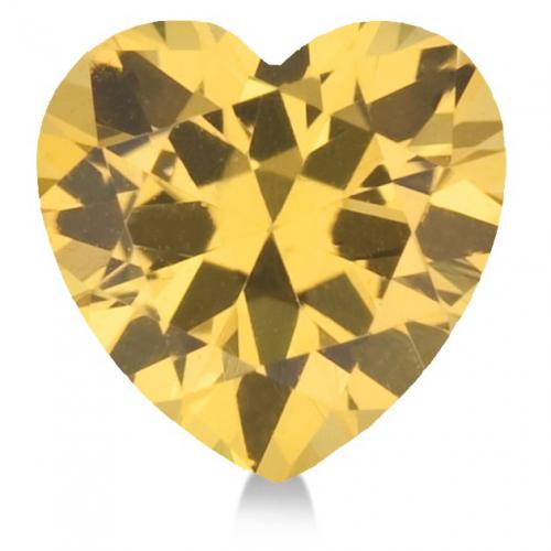 Heart shape Natural AAA Yellow Sapphire Gemstone 9.5mm (3.80 ct)