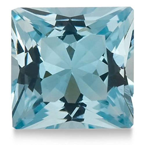 Princess shape Natural AAA Aquamarine Gemstone 5mm (0.80 ct)