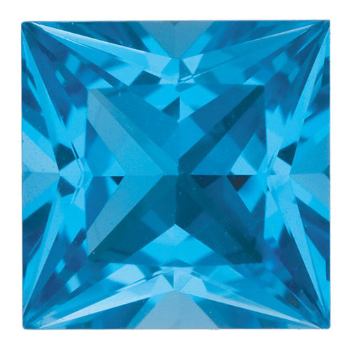 Princess shape Natural AAA Blue Topaz Gemstone 8mm (2.90 ct)
