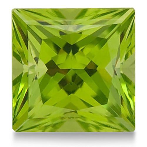 Princess shape Natural AAA Peridot Gemstone 4mm (0.45 ct)