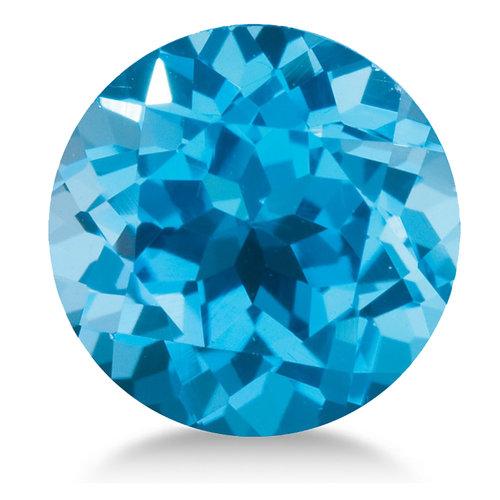 Round shape Natural AAA Blue Topaz Gemstone 7mm (1.55 ct)