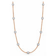 Lab Diamonds By The Yard Station Necklace 14k Rose Gold Chain with White Gold Bezels (1.00ctw)