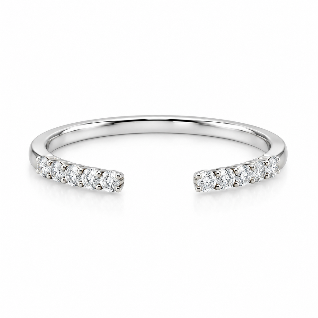 Custom Lab Diamond Comfort-Fit Women's Wedding Ring Band 14k White Gold