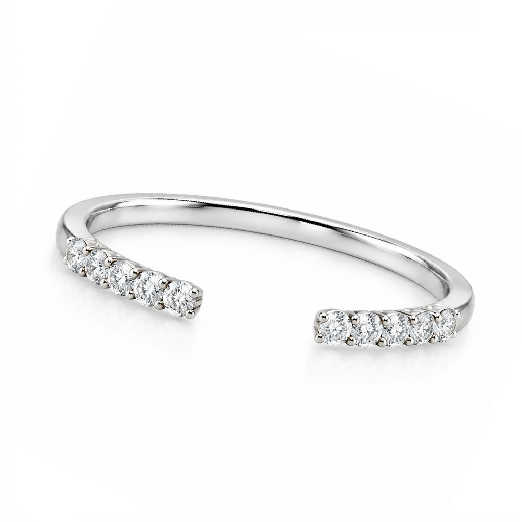 Custom Lab Diamond Comfort-Fit Women's Wedding Ring Band 14k White Gold