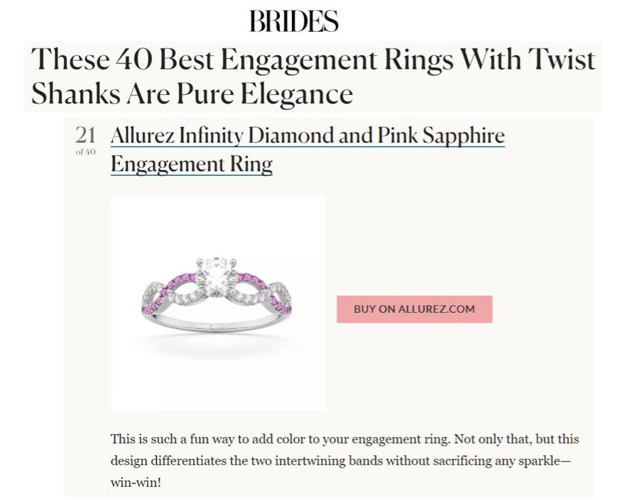Allurez Infinity Diamond and Pink Sapphire Engagement Ring