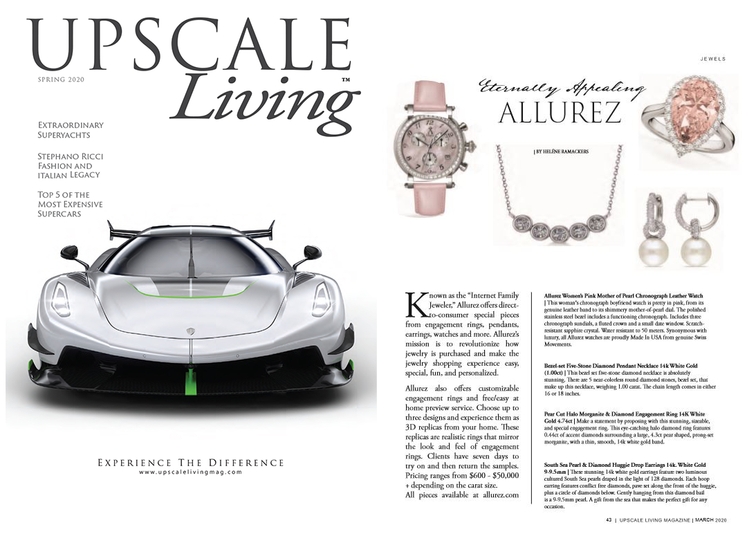 Allurez As Seen In Upscale Living Magazine