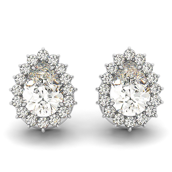 Pear Cut Diamond Teardrop Halo Stud Earrings 14k White Gold 1 05ct Pear Cut Diamond Teardrop Halo Stud Earrings 14k White Gold 1 05ct
