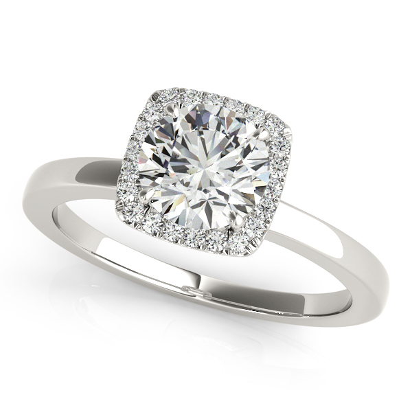 Diamond Square Solitaire Halo Engagement Ring 14k White Gold 1 12ct Diamond Square Solitaire Halo Engagement Ring 14k White Gold 1 12ct
