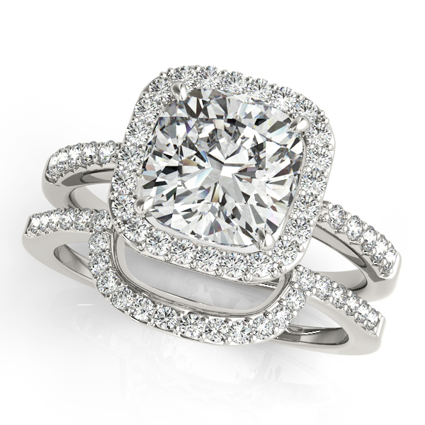 2.50 Ct Round Double Halo Diamond Wedding Engagement Ring Fine 14k White Gold GP 