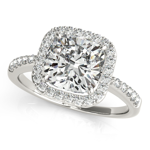 Cushion Cut Diamond Halo Engagement Ring Platinum 1 50ct Ng2090