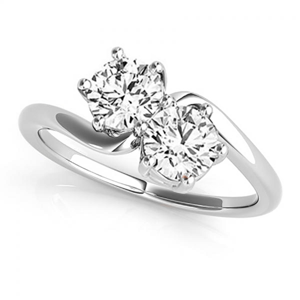 Diamond Solitaire Two Stone Ring 14k White Gold 1 00ct Allurez Diamond Solitaire Two Stone Ring 14k White Gold 1 00ct