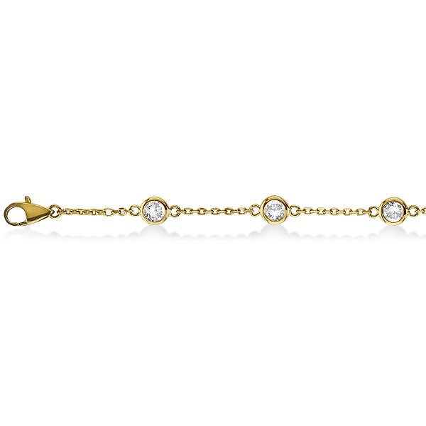 Diamond Ankle Bracelet Bezel Set 14k Yellow Gold 0 25ct Allurez Diamond Ankle Bracelet Bezel Set 14k Yellow Gold 0 25ct