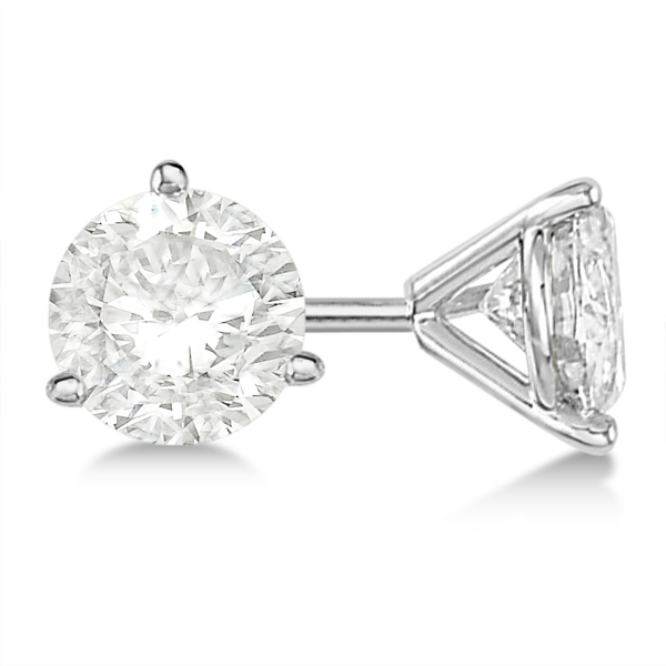 Round Diamond Stud Earrings 3 G Martini Setting 18k White Gold Round Diamond Stud Earrings 3 G Martini Setting In 18k White Gold
